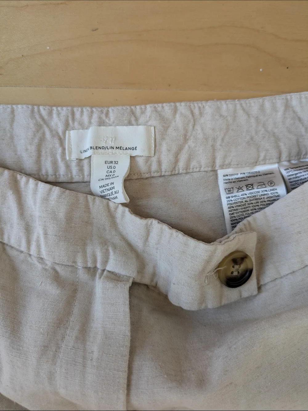 H&M Wide-Leg Cropped Linen-blend Trouser - Size 0
